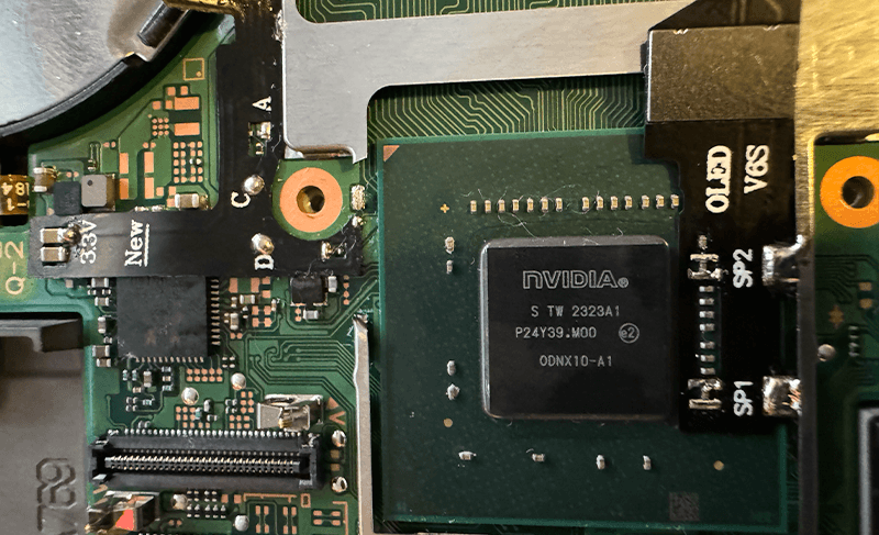 A picture of a modded Nintendo Switch